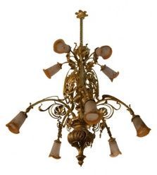 Lustre ( abat-jour en verre Schneider)