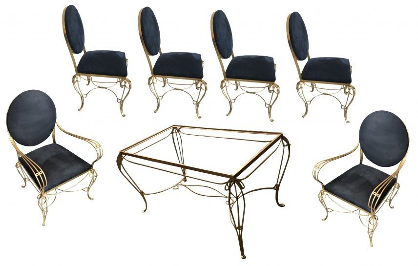    Table (8 personnes) 4 chaises et 2 fauteuils 