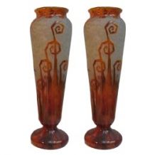 2 Glass Le Verre ( Ferns  Decoration )(French)