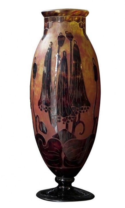 Glass Le Verre ( Flowers Bluebells ) (French)